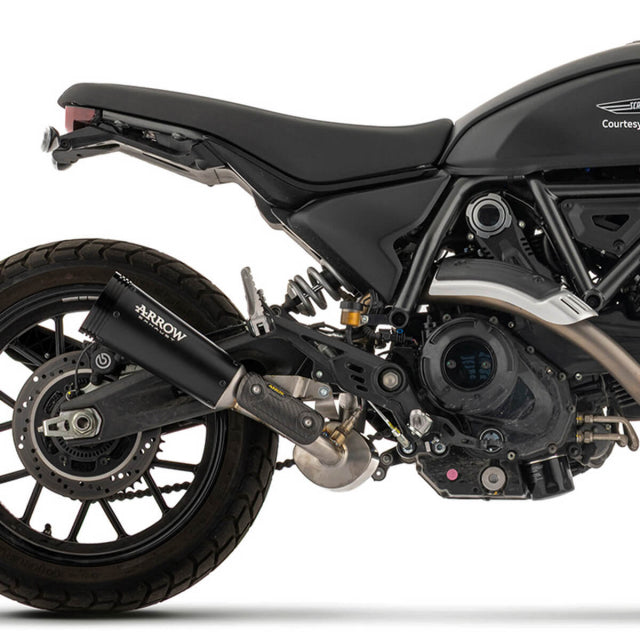 Arrow Rebel Slip-on Exhaust, Aluminum Dark for Ducati Scrambler 800 2025 2026 77524RBN