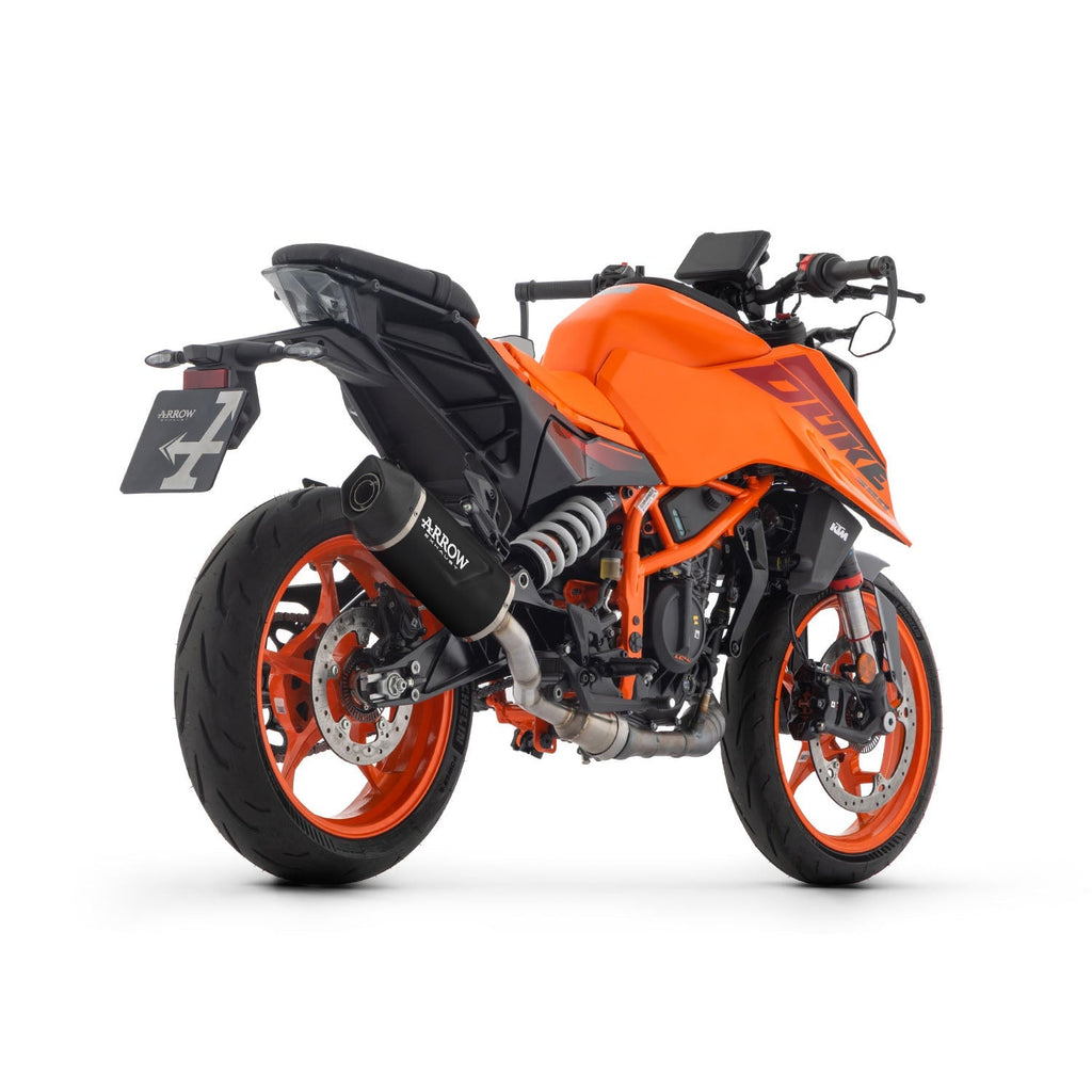 71972AKN Arrow Exhaust slip on INDY EVO ALUMINIUM "DARK-CARBON END CAP for KTM DUKE 390 2024 - 2025