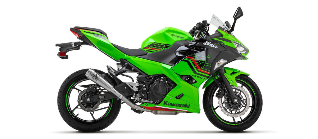 71874PRI Arrow Pro-Race Slip-on Exhaust, Nichrome for  Ninja 400/Z400 500 2019- 2025