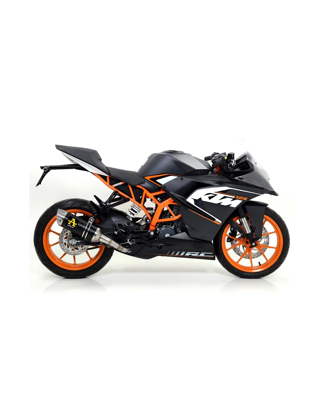 71813AON  Arrow Thunder Exhaust, Aluminum Dark for KTM RC 125 / Duke 390 / RC390 2013-2016