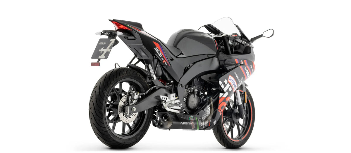 Arrow RS 125 2025/2026 Full System With Thunder Aluminium Dark Slip Ons 51021AON