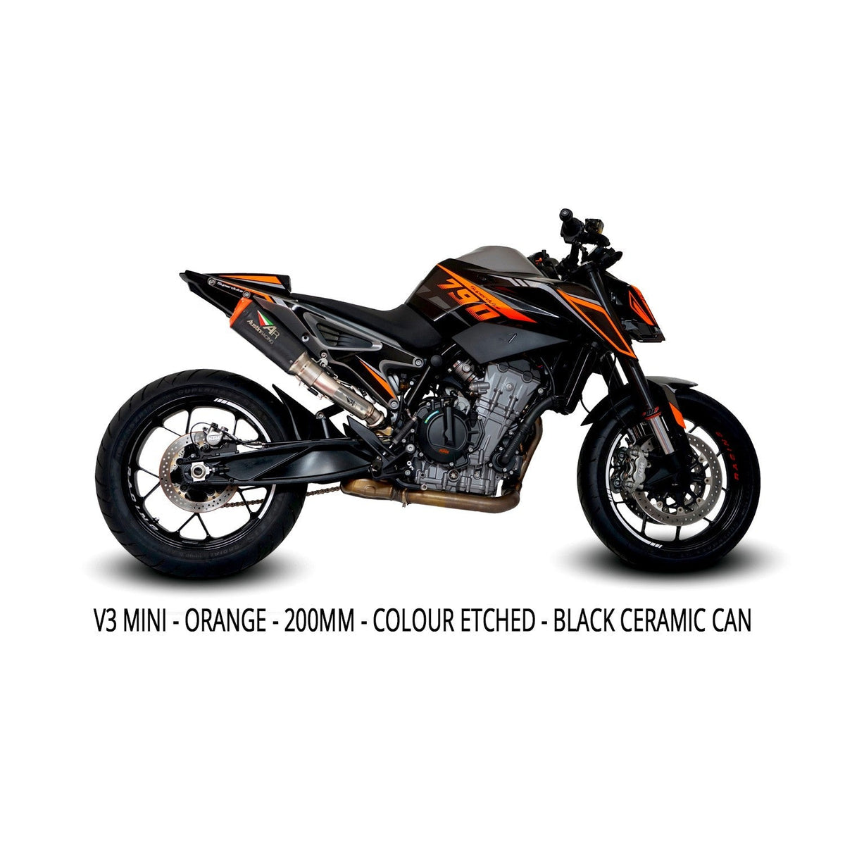 Austin Racing  KTM DUKE 890 HI-SLUNG dB COMPLIANT & RACE SLIP-ON DE-CAT EXHAUST SYSTEMS  AR78