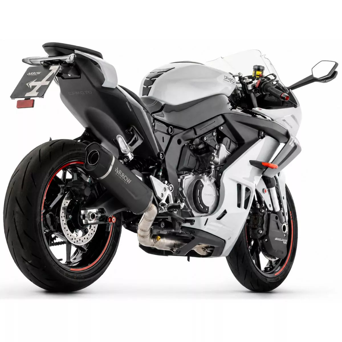 Arrow CF MOTO 675 SR-R/NK E5+ 2026 FULL SYSTEM WITH INDY RACE EVO ALUMINIUM DARK EXHAUST 71097AKN
