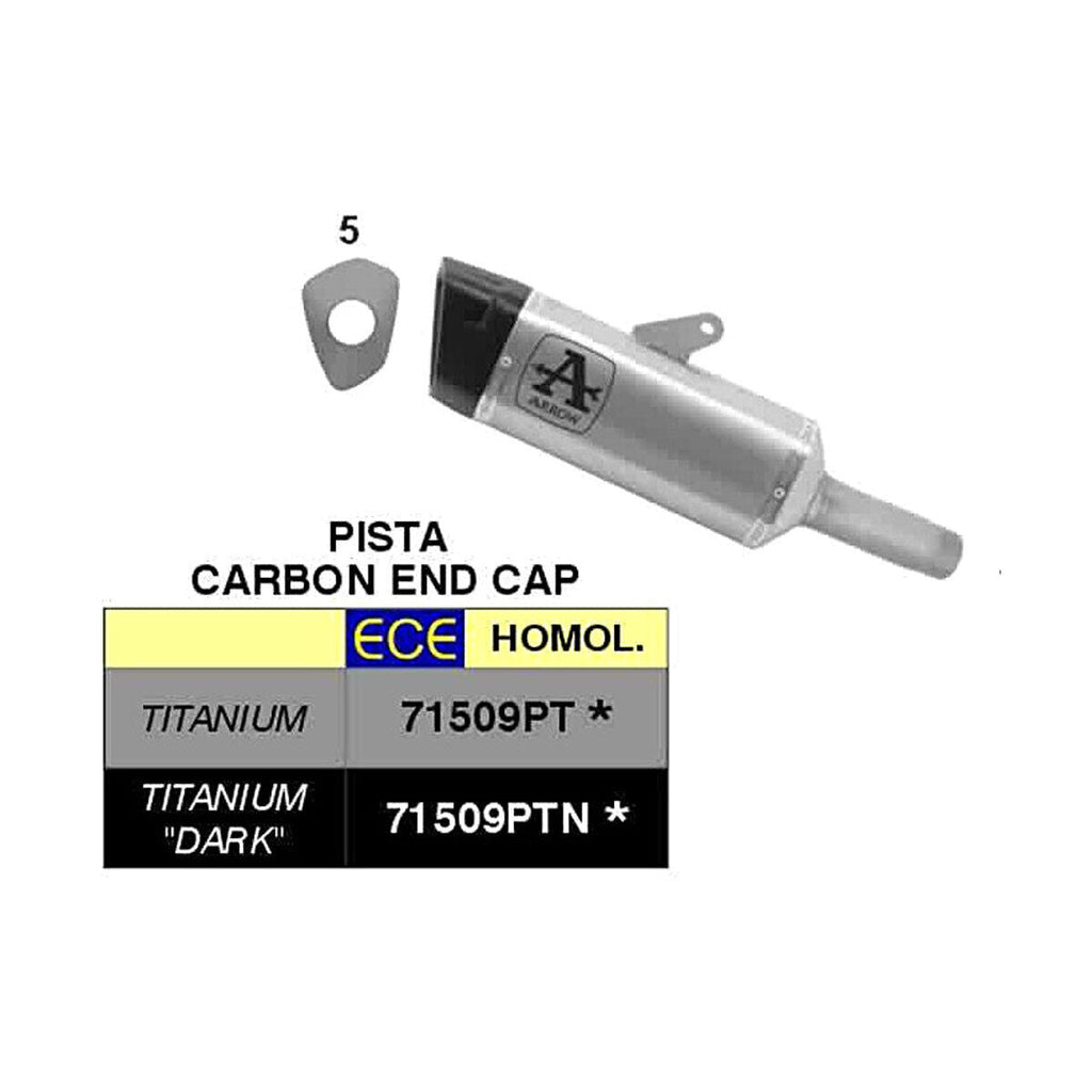 71509PTN Arrow Slip-on Exhaust Titanium  Dark  for ZX-6R 636 2024-25 Pista  WITH WELDED LINK-PIPE