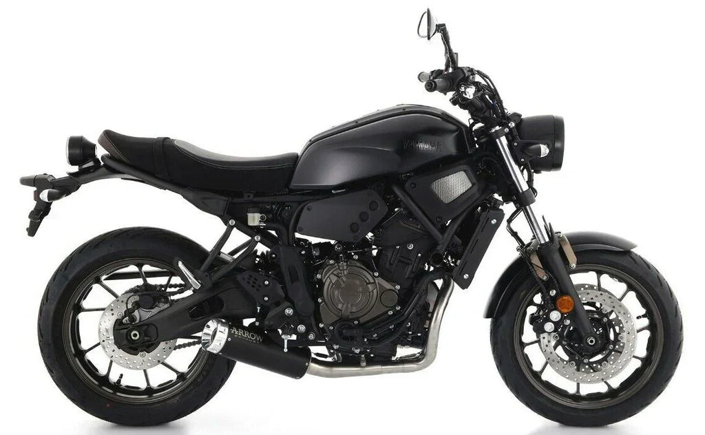 74509RBA  Arrow Rebel Slip-on Exhaust, Aluminum End Cap for Yamaha XSR700 21-25