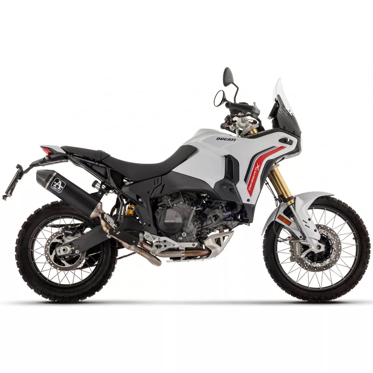 Arrow DUCATI DESERT X E5+ 2026 INDY RACE ALUMINIUM DARK SILENCER WITH CARBON END CAP 72696AKN