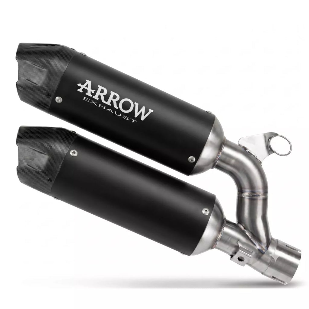Arrow DUCATI MONSTER/MONSTER+ E5+ 2026 UPPER+LOWER ROUND-SIL TITANIUM DARK SILENCERS 77021PRN
