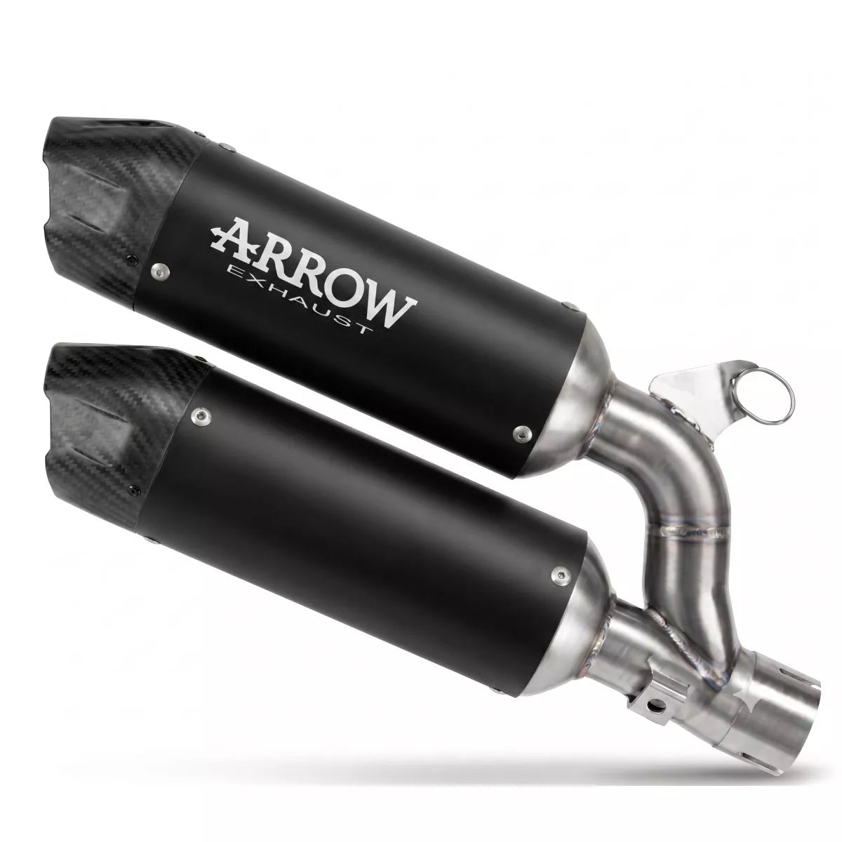 Arrow DUCATI MONSTER/MONSTER+ E5+ 2026 UPPER+LOWER ROUND-SIL TITANIUM DARK SILENCERS 77021PRN