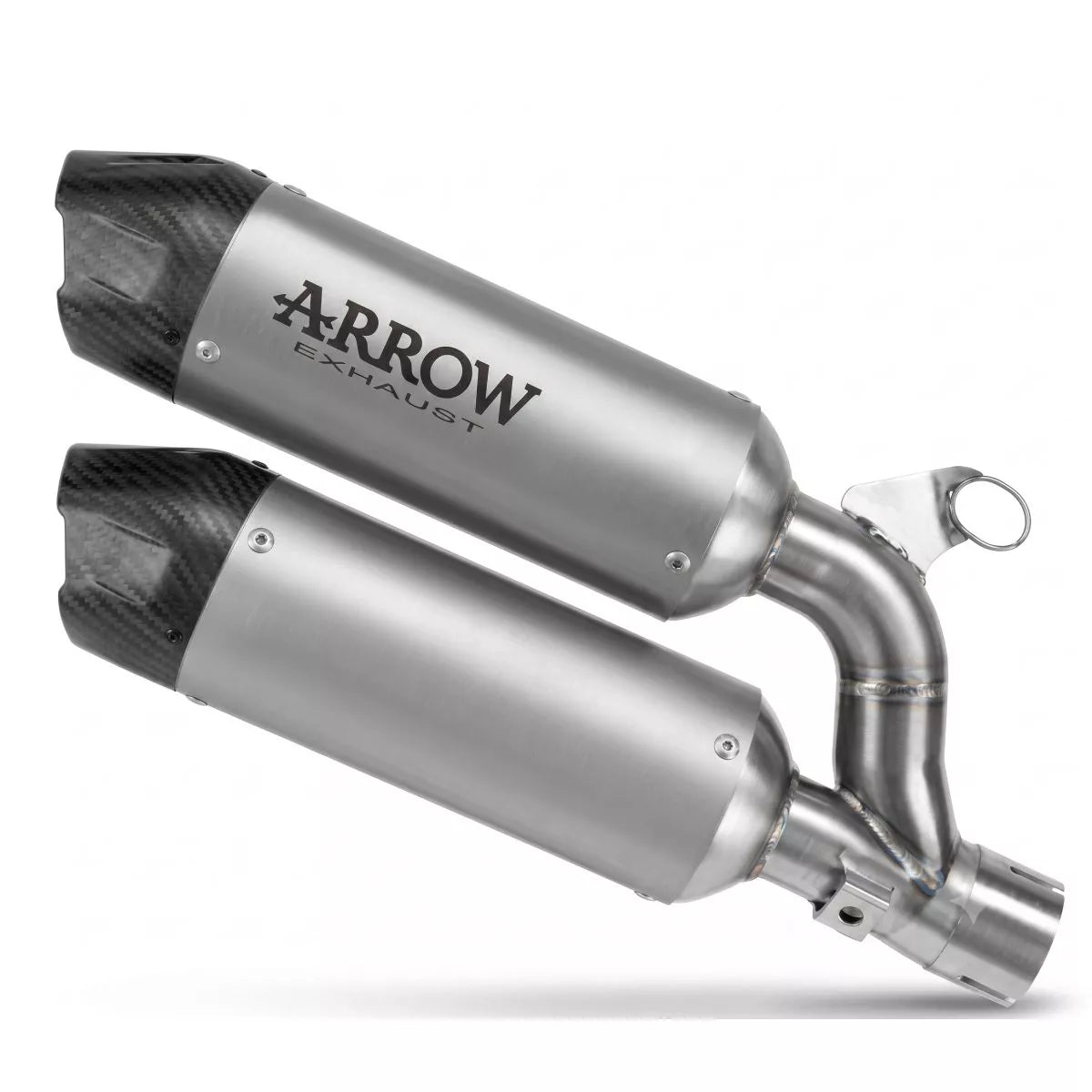 Arrow DUCATI MONSTER/MONSTER+ E5+ 2026 UPPER+LOWER ROUND-SIL TITANIUM SILENCERS 77521PR