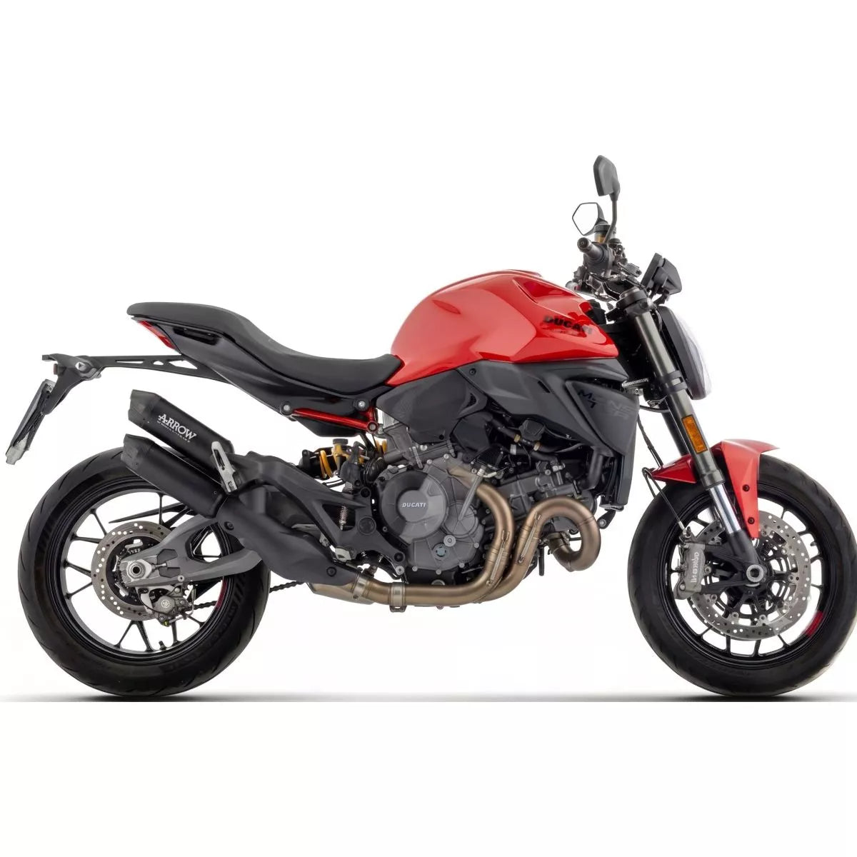 Arrow DUCATI MONSTER/MONSTER+ E5+ 2026 UPPER+LOWER ROUND-SIL TITANIUM DARK SILENCERS 77521PRN