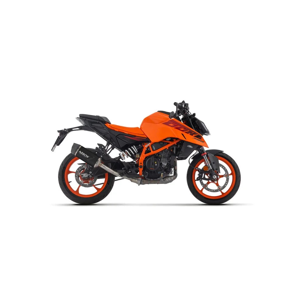 71972AKN Arrow Exhaust slip on INDY EVO ALUMINIUM "DARK-CARBON END CAP for KTM DUKE 390 2024 - 2025